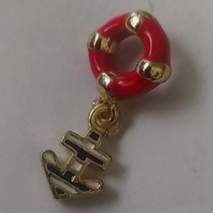 ANCHOR LIFE SAVER SLIDER CHARM ❤️14 kt gold electroplated